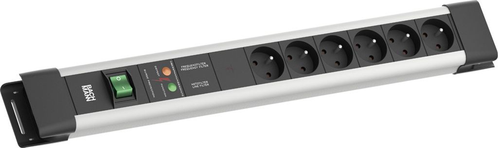 BACHMANN CONNECTUS 6xUTE, 1xGVS 1xSchalter 2,0m CEE7/7 Grau