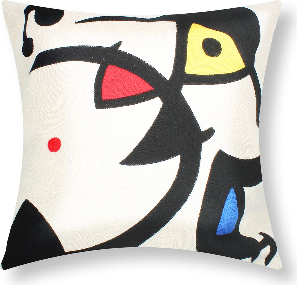 2er Set Kissenbezüge 45x45cm bestickt Art Prismus