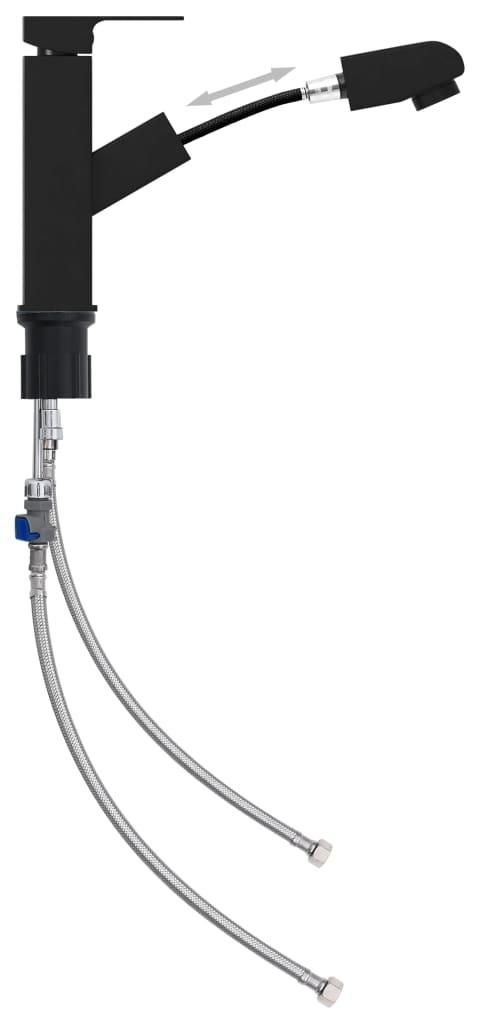vidaXL Rubinetto per lavabo con doccetta estraibile nero Immagine del prodotto 