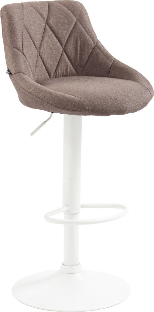 Barhocker HLO-CP30 Stoff weiß taupe