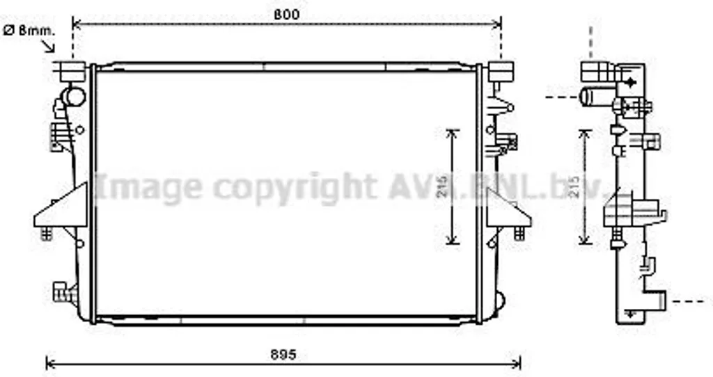 Radiateur Moteur PRASCO VN2317 pour VW T5 - OE 7E0121253A Fiable