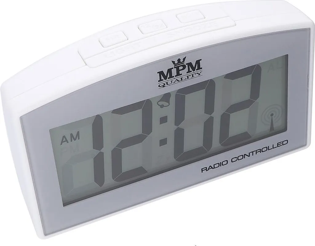 Petit réveil numérique simple d'utilisation MPM - Horloge blanche compacte - 3