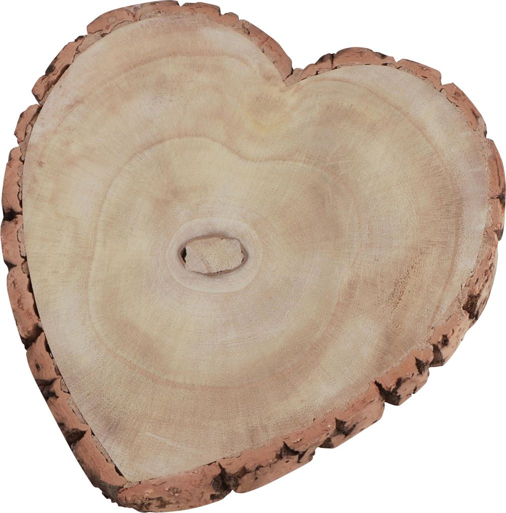 Baumscheibe Herzform Rustikales Holzherz 23 cm Tischdeko Hochzeit Geburtstag