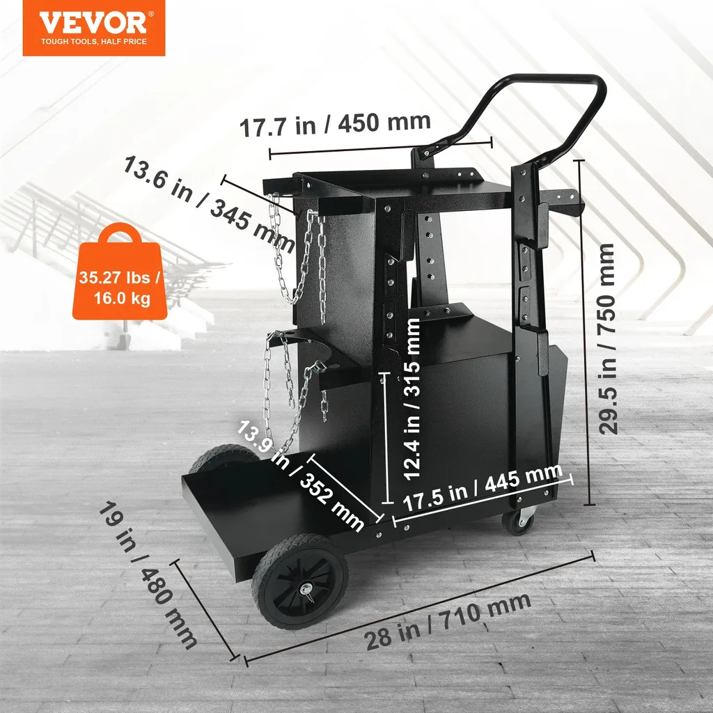 Chariot de soudage WT-79 robuste à 2 étages haute capacité de charge