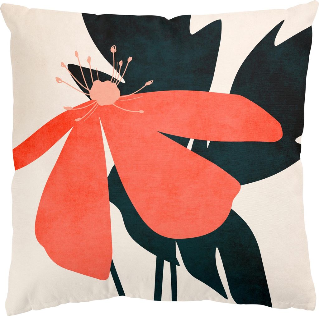 Dekokissen Blumen draußen / Outdoor Zierkissen waschbar Design rosa Sofakissen ohne Füllung