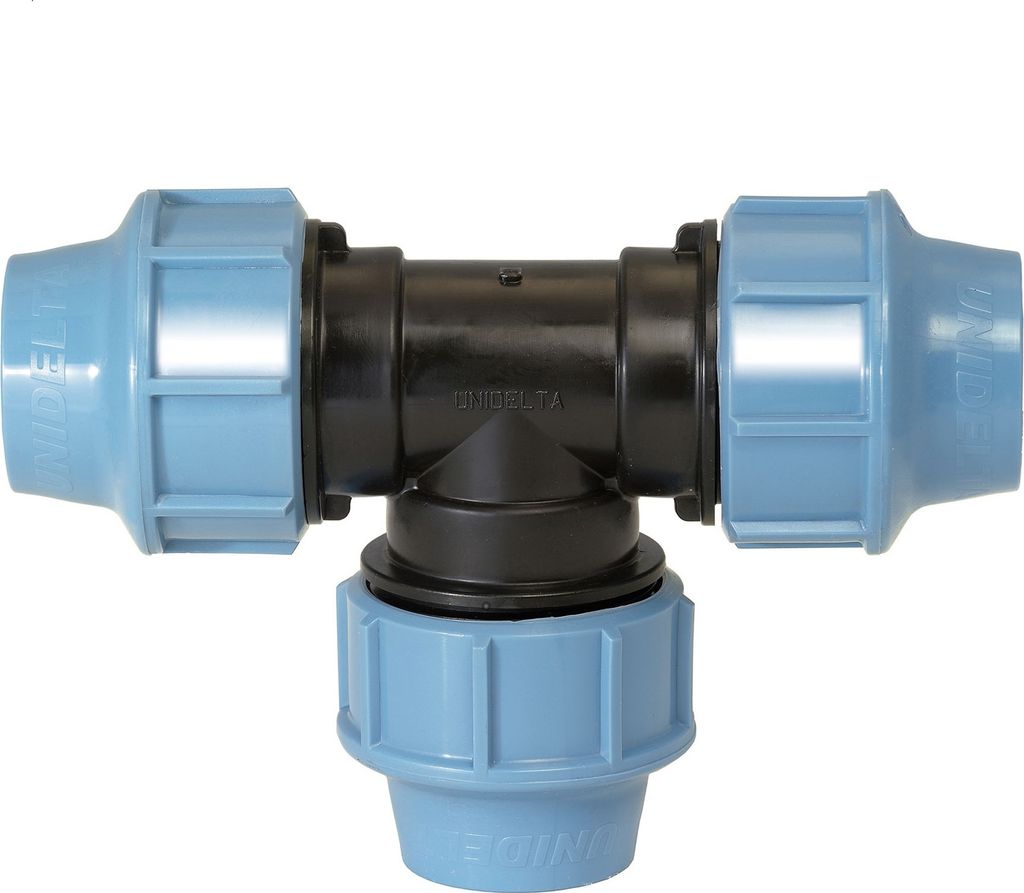 Unidelta PP T-Stück 90° 40mm x 40mm x 40mm Produktbild 