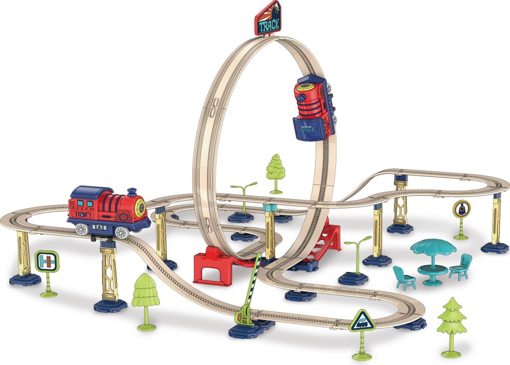 Eisenbahnschienen mit Schleife 55 x 52 x 36,5 cm