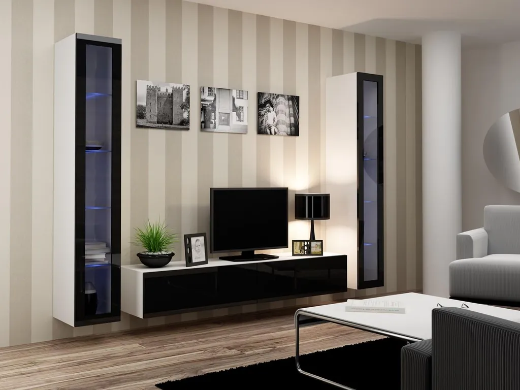 Vitrine Murale Blanche VIGO180 Solution de Rangement Verticale et Design - 3