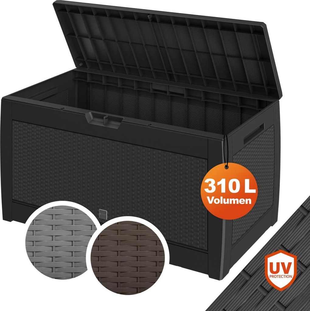 CASARIA® Gartenbox Anthrazit UV-beständig 310L Haltegriffe Produktbild 