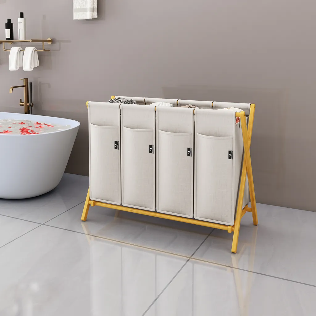 Panier à Linge 4 Compartiments pour Finir la Corvée de Tri 200L - 6