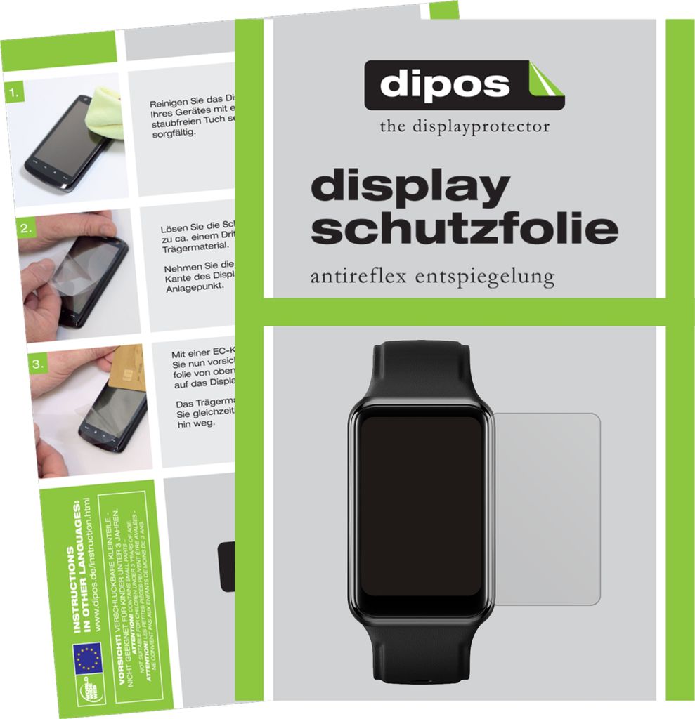 2x Schutzfolie für Oppo Watch Free matt Displayschutzfolie Folie Display Schutz dipos