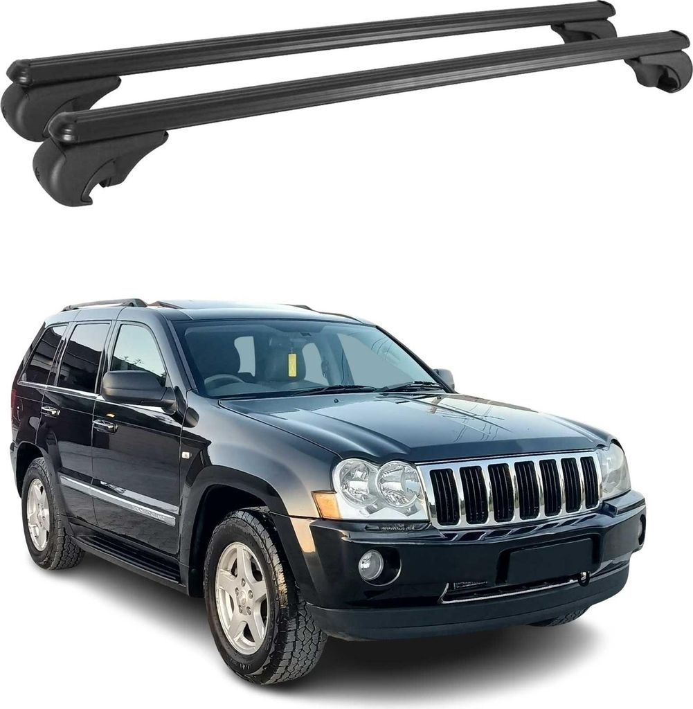 Dachträger für Jeep Cherokee KK 2008-2014 Gepäckträger Grundträger Alu Schwarz