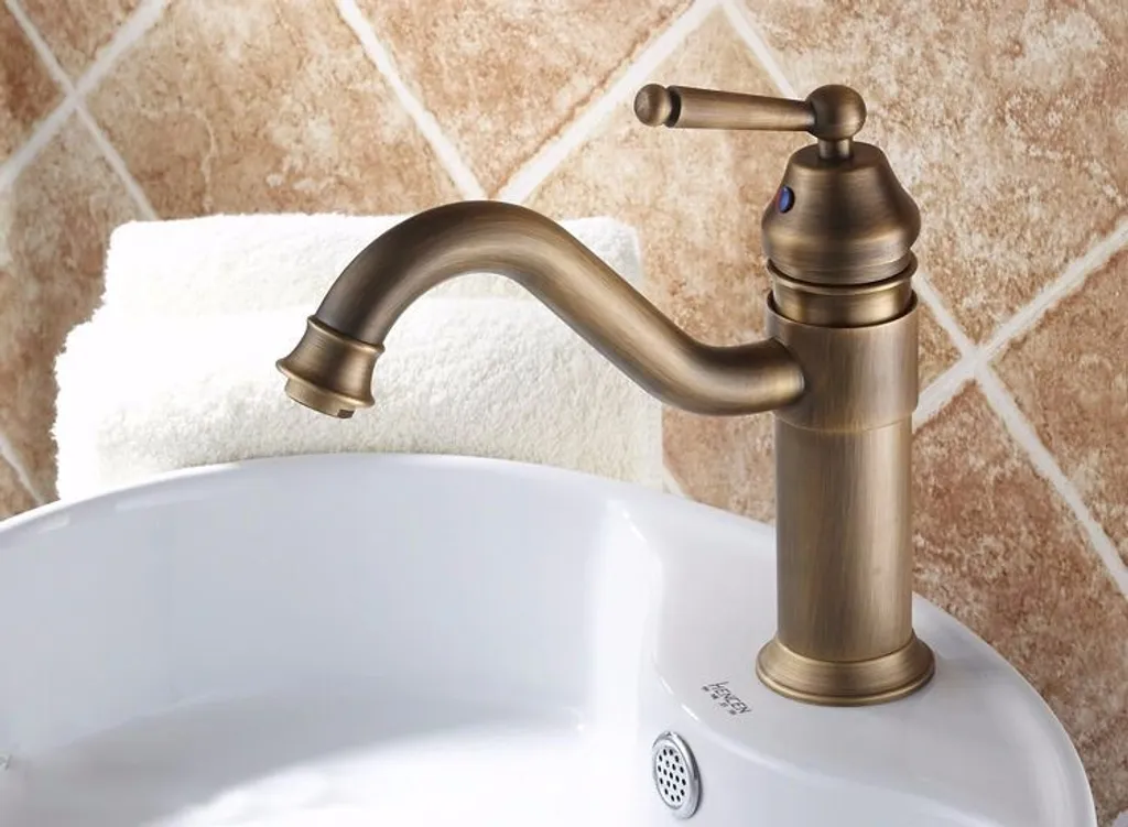 Rubinetto Vintage THEMIS LAUFERI Ottone Spazzolato per Lavabo Elegante - 2