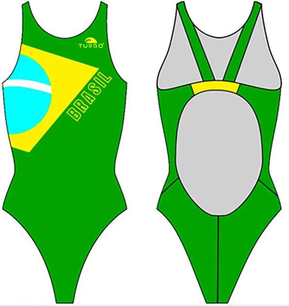 Turbo Brazilian Flag Pro Resist Badeanzug Grün L Damen Grün L