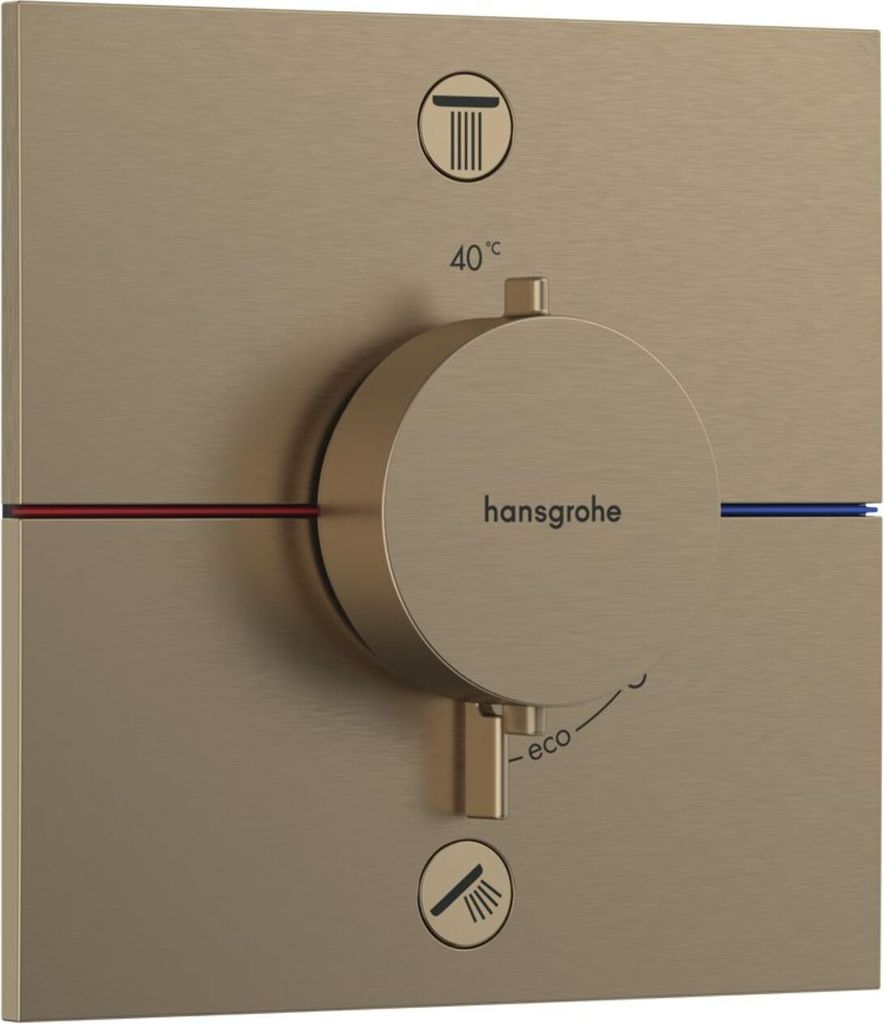 hansgrohe ShowerSelect Comfort E Thermostat, Unterputz, 2 Verbraucher, eckige Rosette, 15572140