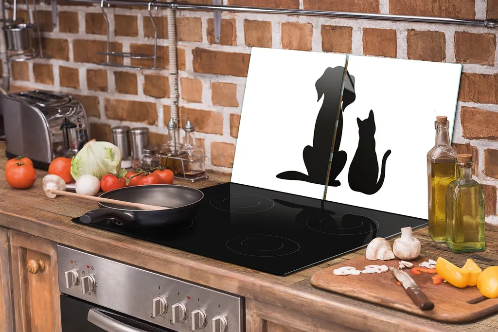 Piastra di copertura del piano cottura 40x52 Coperchio del piano cottura in ceramica Paraspruzzi Piatto in vetro Tagliere decorativo, elefante Colorato