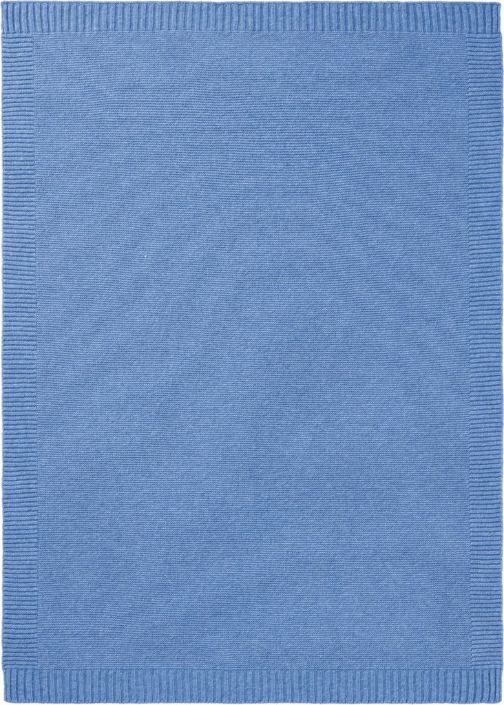 Biederlack Plaid mit Patentrand Lovely & Sweet Farbe Wool Knit blue Größe 75 x 100