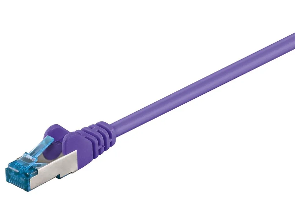 Cavo Ethernet 5m Viola CAT 6A Goobay 93822 | Ideale per Smart Working