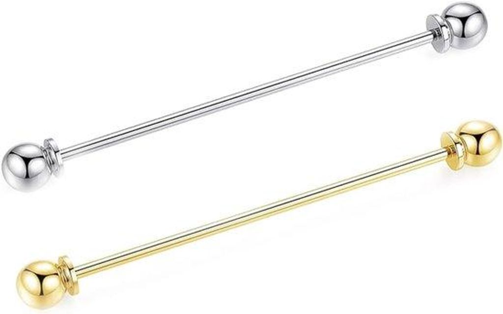 Metallischer Brosche für Herren-Krawattennadel, Silber, Krawattennadel-Set, Krawattennadel mit Kette