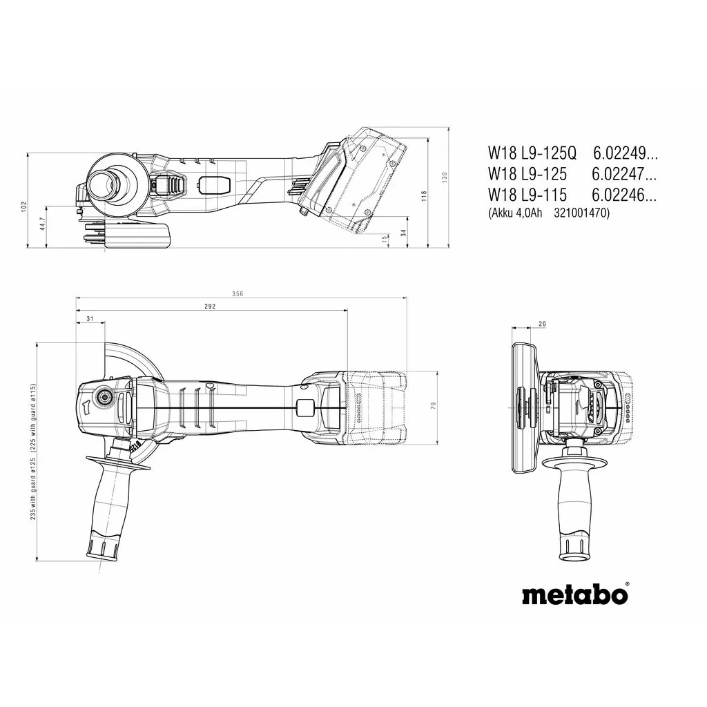 Offerta Smerigliatrice Metabo 125mm W 18 L 9-125 Corpo Macchina - 3