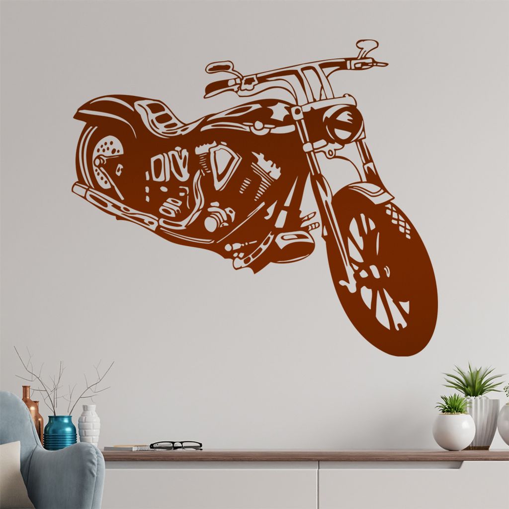 Motorrad Wandtattoo in 6 Größen - Wandaufkleber Wall Sticker - Dekoration, Küche, Wohnzimmer, Schlafzimmer, Badezimmer