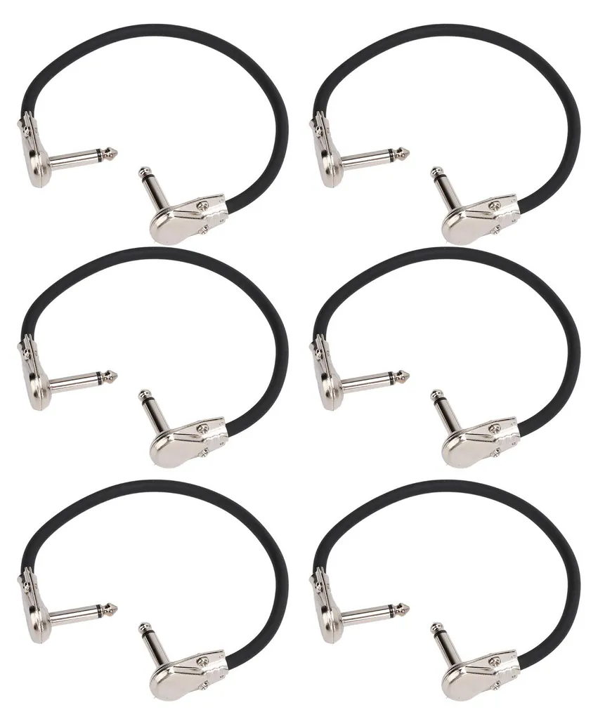 Câble Patch Guitare Jack 6,35 mm Coudé : Fiche Plate Anti-Encombrement