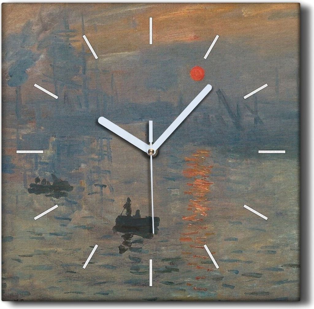 Coloray Hodiny Unikátní 30x30 cm Tiché hodiny Pro obývací pokoj a kuchyň Nástěnné hodiny Plátno Černé ručičky hodin - Impresionismus ...