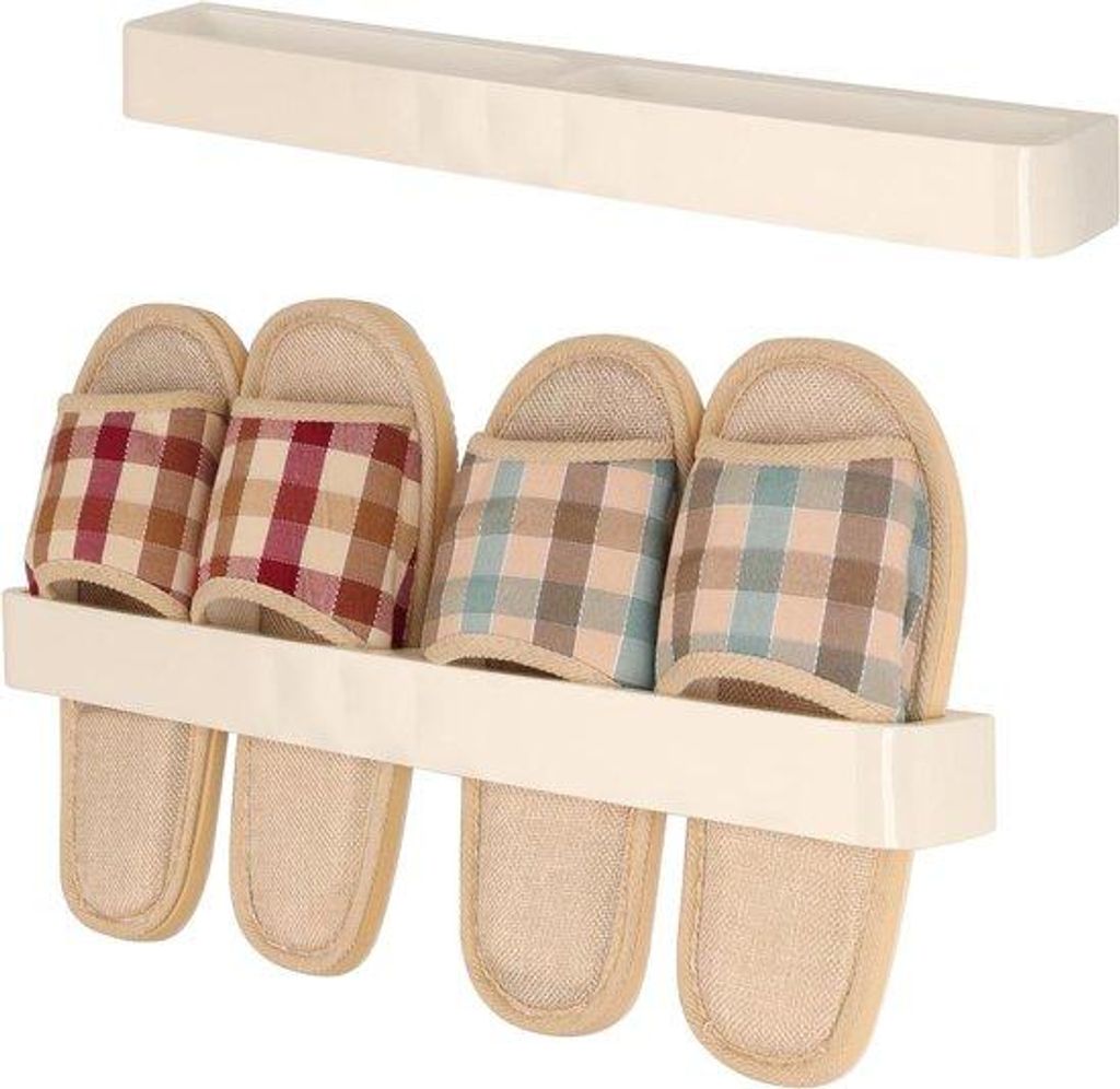 Wandmontierbare Schuhregale (2 Stück) - Plastik Selbstklebende Hangende Tür Aufbewahrungsregal für Schuhe/Pantoffeln - Schrank/Haltestelle Organ...
