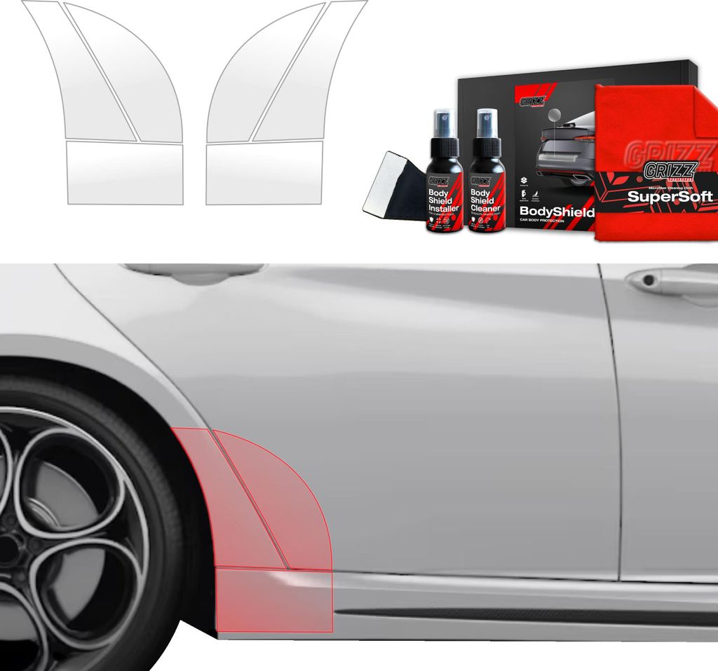 6in1 Schutzfolie Grizz Protector für hinteren & vorderen Seitenschwelle - Alfa Romeo Giulia (2023-2025)