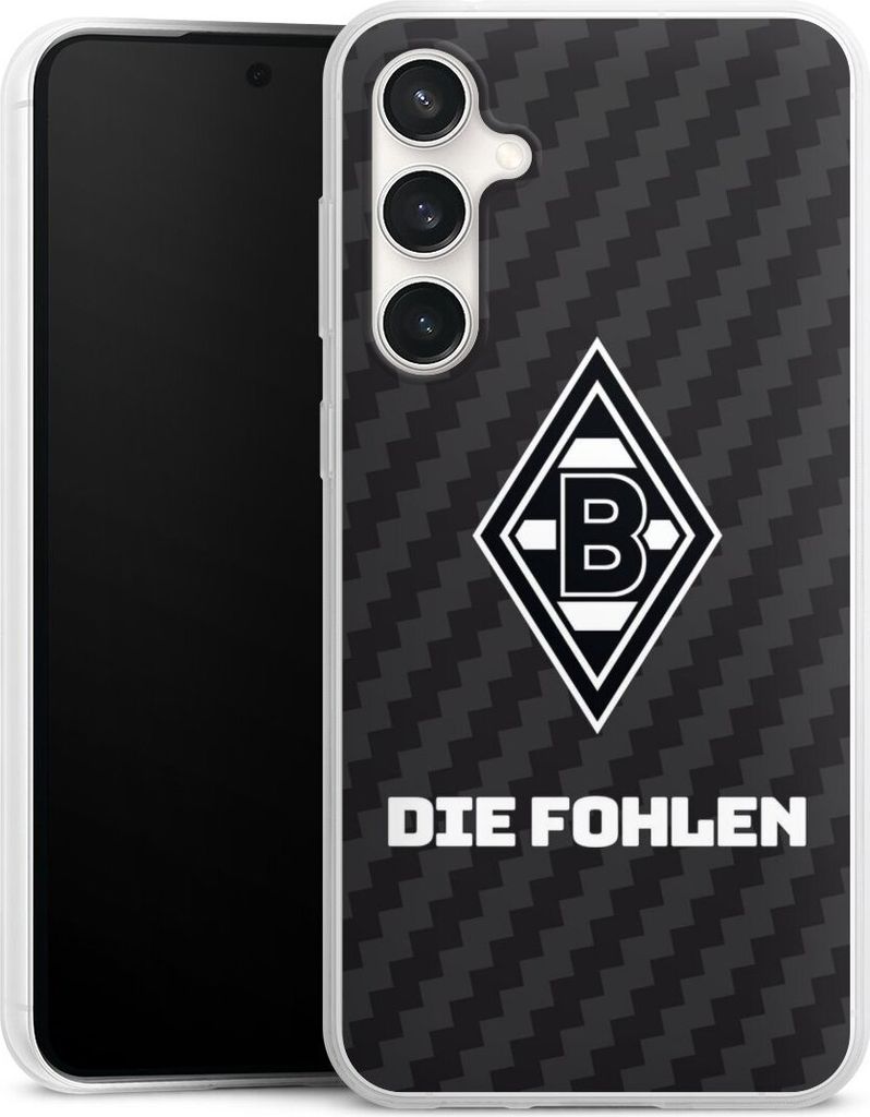 DeinDesign Slim Hülle für Samsung Galaxy S23 FE Silikon Case Ultra Dünn Handyhülle Borussia Mönchengladbach Carbon Gladbach