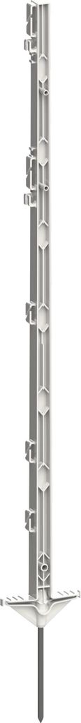 Kerbl Kunststoffpfahl Expert weiß, 105cm, Doppeltritt, Bodennagel, Metall