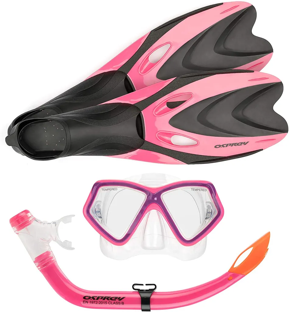 Matériel de snorkeling pour enfant fille - Kit complet rose Osprey XXS