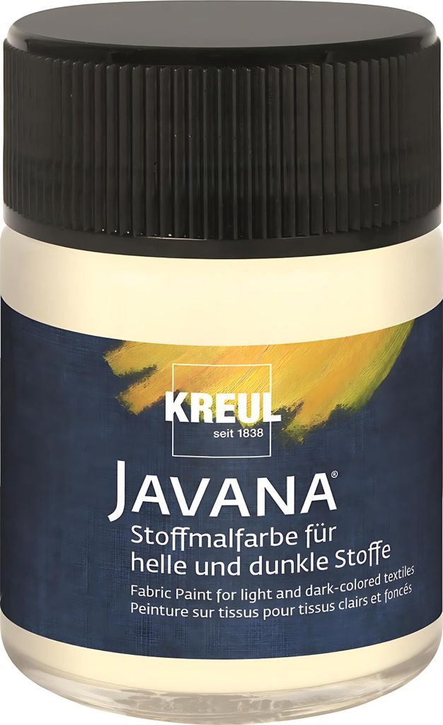 KREUL Javana Stoffmalfarbe für helle und dunkle Stoffe Vanille 50 ml