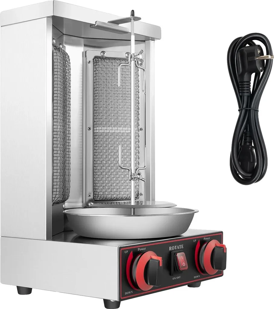 Barbecue gaz vertical anti-fumée 3000W argent à cuisson saine Pro