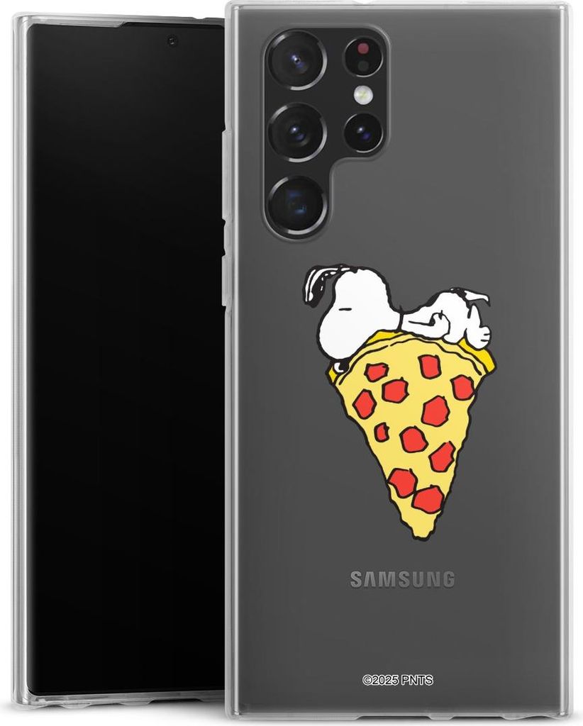DeinDesign Handyhülle für Samsung Galaxy S22 Ultra Silikon Hülle Case Smartphone Schutzhülle Pizza Peanuts Snoopy