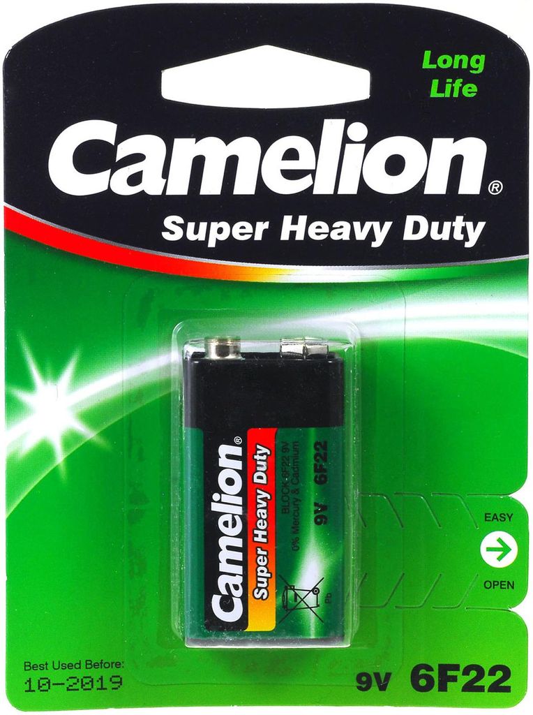 Batterie Camelion Super Heavy Duty 6F22 9-V-Block 1er Produktbild 
