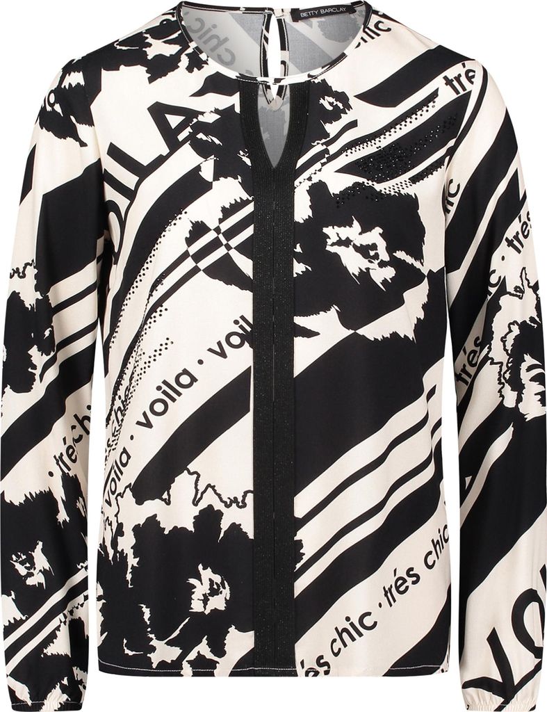Bluse Lang 1/1 Arm 1891 Cream/Black Größe 40
