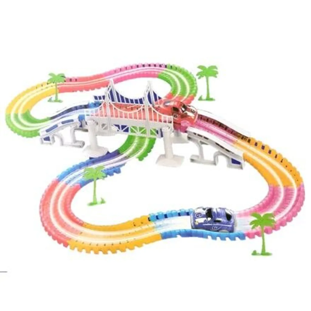 Rail Variable Illuminé Bavytoy 224pcs Circuit Phosphorescent à LED Bleu