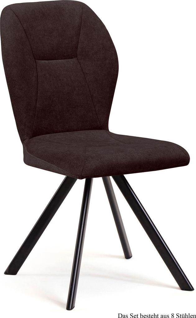Esszimmerstuhl (8er-Set) Delta 51x92x60 Schwarz/Espresso