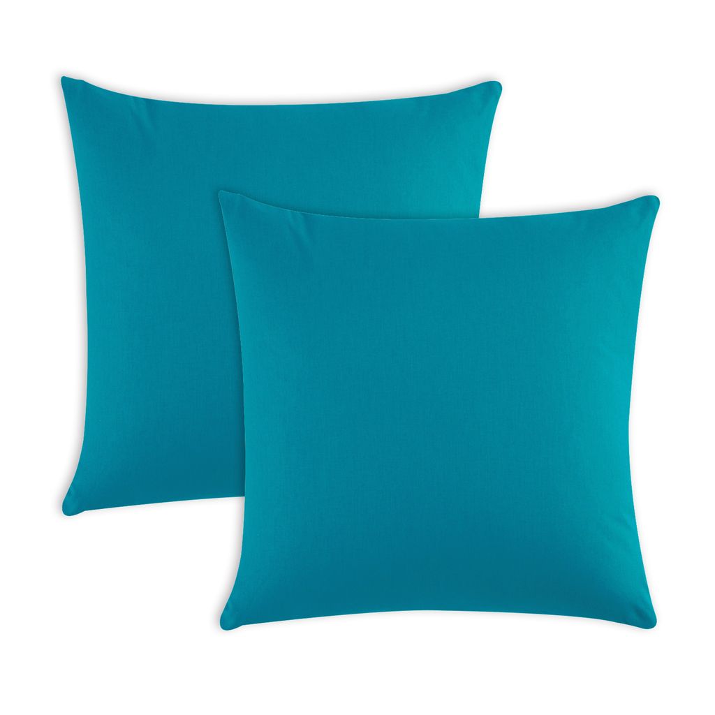 2er Pack Kissen Kopfkissen Bezug Hülle 80x80cm grün Uni Baumwolle 
