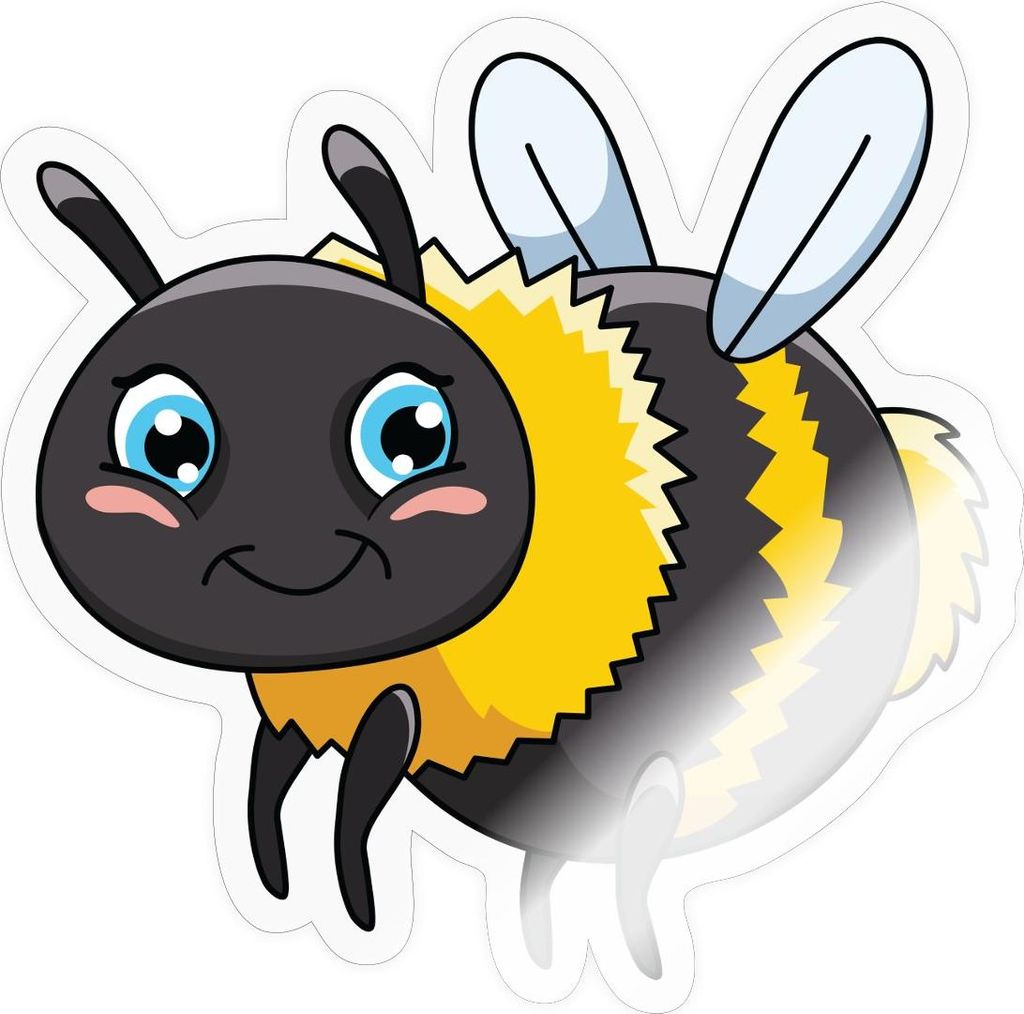 Spreadshirt Süße Fliegende Biene Hummel Insektenfreundlich Sticker Aufkleber, 10 x 10 cm, Transparent glänzend