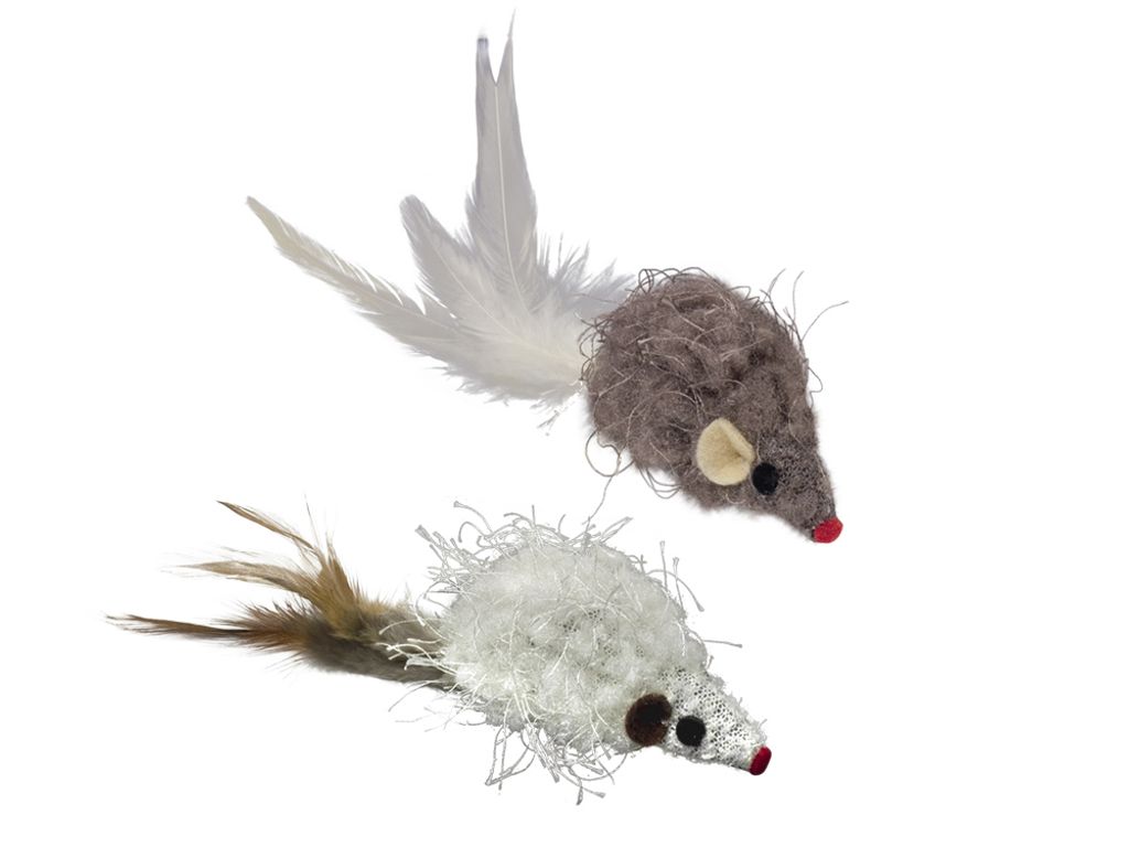 Nobby Plüschmaus mit Rassel - 2 St, 8 cm, mit Catnip; 66968