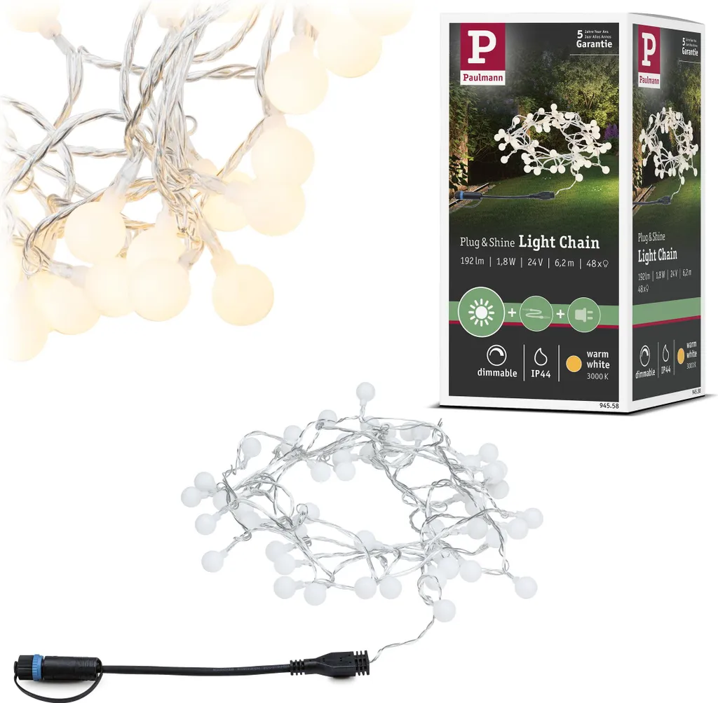 Paulmann Plug & Shine Catena LED Smart 24V per Domotica Giardino