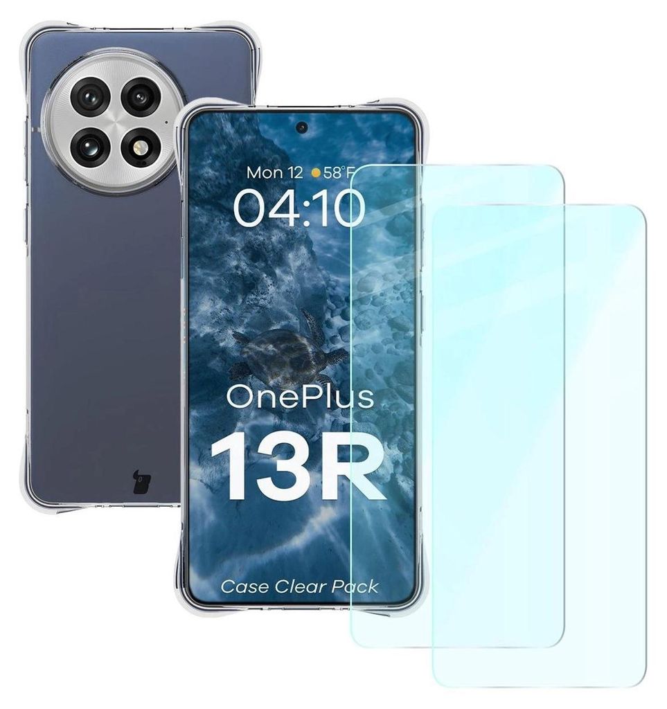 Elastyczne etui + 2x szkło hartowane Bizon Case Clear Pack do OnePlus 13R