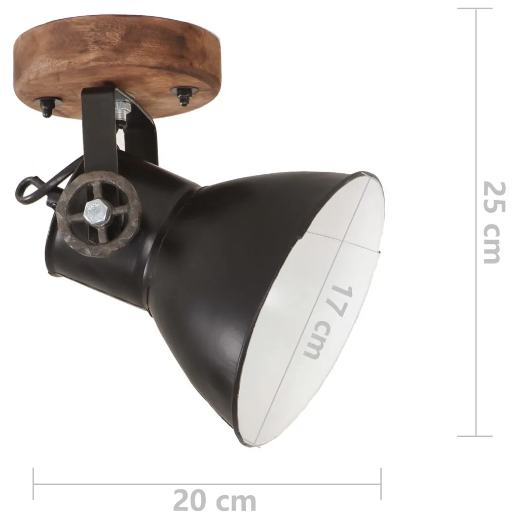2 Lampade da Muro/Soffitto Stile Industrial Chic Nere 20x25cm E27 - 8