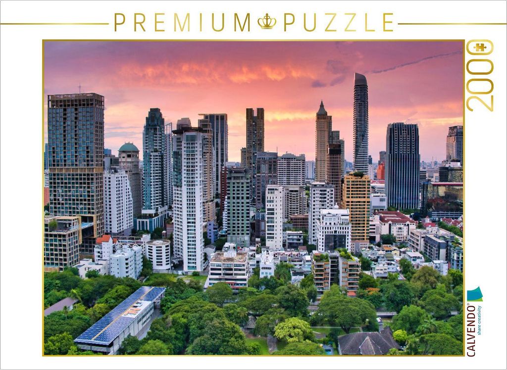 CALVENDO Puzzle Sonnenuntergang in der Stadt der Engel 2000 Teile Puzzle quer | 2000 Teile Lege-Größe 90x67cm Foto-Puzzle für glückliche Stunden