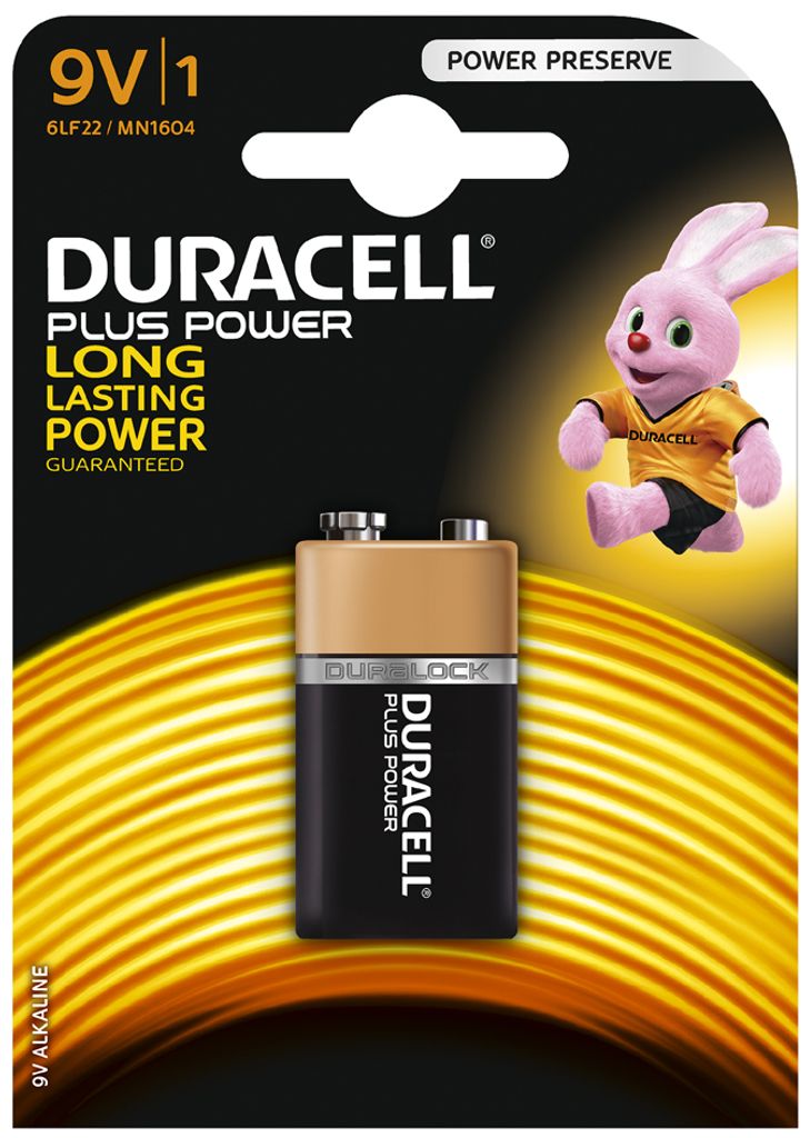 DURACELL Plus Power MN 1604 E-Block 9,0 Volt 1er Blister Spielzeug Rauchmelder 