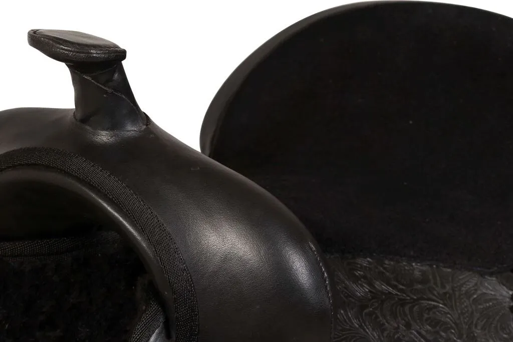 Selle western 12 pouces en cuir véritable noir avec accessoires - 6
