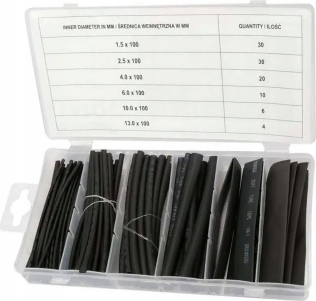 Gaine thermorétractable 100 pcs à forte isolation thermique 1,5-13 mm