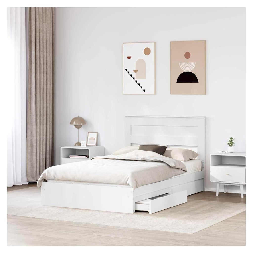 Modernes Holzwerkstoff Speicherbettgestell mit praktischen Schubladen und verstellbarem Fußteil - Für ein ordentliches Schlafzimmer
